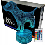 3d Led laualamp "koer" - 16 v&auml;rvi, pult