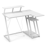 L-kujuline m&auml;ngulauaarvuti riiuliga 107x45x93 cm roosa