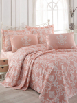 L'essentiel Maison voodikatte, aluslina ja padjap&uuml;&uuml;ride komplekt Pure, 200x235 cm, puudri-/valget v&auml;rvi