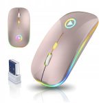 Juhtmeta Rgb hiir Led valgustusega, vaikne, laetav