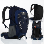 Kvaliteetne Petersoni matka- ja trekkinguseljakott vihmakattega, sinine / must, 40 l