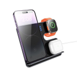 HOCO juhtmevaba laadija 3in1, &uuml;hildub MagSafe ja Apple Watch tehnoloogiaga 15W CQ19 hall