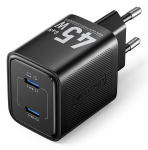 S&uuml;learvuti laadija MOBILE CHARGER WALL 45W USB-C/2P BLACK FEFB0-EU VENTION