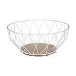 5five - metallkorv 28cm "diamanter" vit