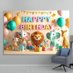 S&uuml;nnip&auml;eva Safari Loomad Tausta Decoratsioon Pickify, 59* 82.6inch/150*210cm