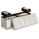 Hoiustamisega ottoman-pink 110x38x40 cm cappuccino beež