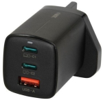 Laadija - Iboxi toiteadapter - ILUC65BUK - Universaalne laadija C-65 Must, GaN 65W Briti pistik