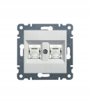 Hager Lumina Wl2160 Dual Rj45 Cat.6 Utp v&otilde;rgupesa, valge