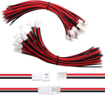 Yunique Green-Clean-Power, 30 paari JST XH 2.54 2 pin pistikuid 150 mm 22AWG juhtmetega, elektroonikale
