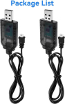 Yunique Green-Clean-Power, 2 USB laadimiskaablit, 3,7 V 1 A, JST 2.0 2 pin, Lipo 1S akudele