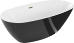 Vonia Mexen Eris su sifonu, 170 x 85 cm, White/Black+Gold