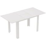 Pikendatav s&ouml;&ouml;gilaud, 120-160 x 70 cm, reguleeritav k&ouml;&ouml;gilaud 4-6 inimesele, MDF, k&otilde;rgl&auml;ikvalge, Blizgi balta spalva