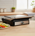 KADEN 2000 W elektriline kontaktgrill, rihveldatud panini-v&otilde;ileibade r&ouml;stija