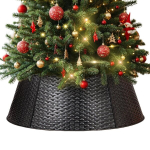 Metalowa Osłona Choinki Dekoracyjna Elegancka Trwała Czarna 90x30 cm