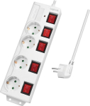 Logilink 4 pistikupesaga pikendusjuhe, 1,5m, valge