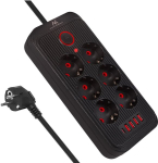 Macleani pikendusjuhe 6 pistikupesa ja 4 Usb-ga, 3m, must