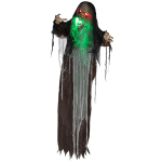 Halloweeni dekoratsioon, koletis, 183 cm, liikuva k&auml;ega, heli- ja valgusefektidega, must