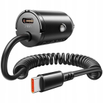 Orico laadija Charger Car PD 30W, 2 x USB-C, z kablem spiralnym