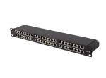 Lanberg 48 pordiga 1U 19" Cat.6 FTP varjestatud patch-paneel kaablikorraldajaga, must PPS6-1048-B