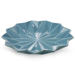 Keraamiline dekoratiivvaagen 33 &times; 33 &times; 4 cm sinine-kuldne &ndash; ALANI, 33 x 33 x 4 cm