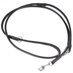 Reguleeritav nahast koerte jalutusrihm Amibelle, must, M, laius 1,5 cm