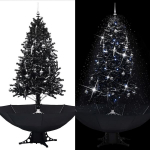 vidaXL lumesajuga Kunstkuusk alusega must 190 cm, PVC