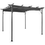 vidaXL lehtla eemaldatava katusega 3 x 3 m, pruunikashall 180 g/m&sup2;