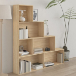 vidaXL raamatukapp, Sonoma tamm, 155 x 24 x 160 cm, puitlaastplaat