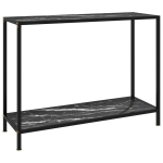 vidaXL konsoollaud, must, 100 x 35 x 75 cm, karastatud klaas, Juodas