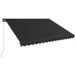 vidaXL k&auml;sitsi sisset&otilde;mmatav varikatus, LED 450x300 cm antratsiithall