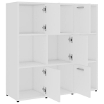 Raamaturiiul VidaXL, valge, 90x30x90 cm, puitlaastplaat