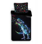 Voodipesukomplekt Dinosaur Black, 140 x 200 cm + padjap&uuml;&uuml;r 70 x 90 cm