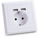 USB-pistikupesa, Vir&scaron;tinkinė rozetė su 2 USB jungtimis, 2,4A