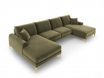 Pehme nurgadiivan Mazzini Sofas Madara 6S, roheline/kuldne v&auml;rv