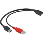 Delock - Kaabel USB 3.0 AMx2->AF 30cm