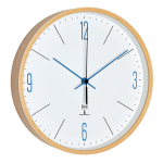 Analoogdisain juhtmevaba seinakell TFA vahtraraamiga 60.3524, sinine