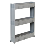 Mobiilne kapp ratastel, 3 riiulit, hall