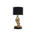 Laualamp DKD Home Decor must kuldne pol&uuml;ester vaik ahv (25 x 25 x 48 cm)