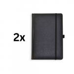 Kalender - m&auml;rkmik UNIVERSAL BLACK EDITION, PU, ​​​​A5, ilma kuup&auml;evadeta, must, pakis 2 tk.