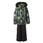 Huppa Poiste talvekomplekt DANTE 1, lime pattern/ black