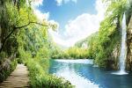 Fliseliinfototapeet - Puhkus metsas 375x250 cm