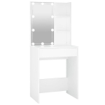 vidaXL tualettlaud valge LEDiga 60x40x140 cm