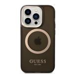 Guess Case iPhone 14 Pro Max 6.7 GUHMP14XHTCMK must HC Magsafe Gold Outline l&auml;bipaistev &uuml;mbris