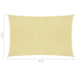 P&auml;ikesepuri vidaXL, ristk&uuml;likukujuline HDPE, 2 x 4 m, beež
