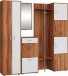 Esikukomplekt peegliga Meblocross V, pruun/valge