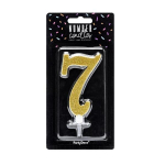 PartyDeco tordik&uuml;&uuml;nal, number 7, kuldne