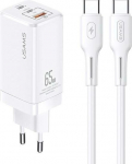 USAMS 2xUSB-C USB seinalaadija 65W Apple iPhone'i telefonidele PD