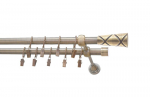 Double metal curtain rod 16 mm + 16 mm ELIZA, 360 cm, matt chrome