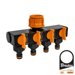 Dosaator Bradas BLACK LINE 4 kanalit, 1" - 3/4"