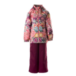 Huppa T&uuml;drukute komplekt YONNE, coral pattern/ burgundy